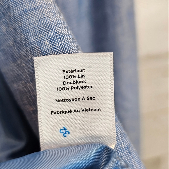 Talbots 100% Linen Open Front Blazer Jacket Light Blue Sz 10 Cape Cod Hamptons - Picture 12 of 12